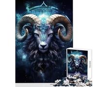 Jigsaw Puzzles for Adults1000 Pieces Aries Zodiac Sign Educational Toy Birthday Gift Fun Games Enhance Love between Couples Size 50x75cm