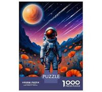 Jigsaw Puzzles for Adults1000 Pieces Astronaut in Space with Flowers Adult Jigsaw Puzzle Fun Games Hand Speed Race Challenging Game Gifts 38x26cm/1000pcs