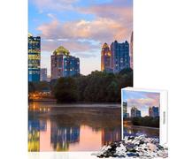 Jigsaw Puzzles for Adults1000 Pieces Atlanta Shared Joyful Family Experience Wonderful Christmas Surprise Gifts (38x26cm)