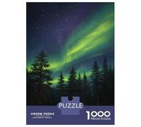 Jigsaw Puzzles for Adults1000 Pieces Aurora Borealis over A Forest Jigsaws for Adults Family Game Analysis And Logic Christmas Birthday Gifts 52x38cm/1000pcs