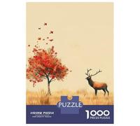 Jigsaw Puzzles for Adults1000 Pieces Autumn Deer And Tree Adult Puzzles Hands-on Game Perfect Decoration Fun Activities at Home 70x50cm/1000pcs