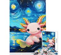 Jigsaw Puzzles for Adults1000 Pieces Axolotl Starry Night Painting Practical Game Perfect Decoration Toy Wall Decor for Is Ideal As A Gifts (50X75CM)