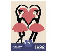 Jigsaw Puzzles for Adults1000 Pieces Ballet Dancers Forming A Heart Jigsaw for Adults Family Game Precision Cutting Unique Birthday And Xmas Gifts 38x26cm/1000pcs