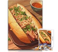 Jigsaw Puzzles for Adults1000 Pieces Banh Mi Sandwich with Sauce Impossible Game Birthday Present Gift For Birthdays Size 38x26cm