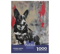 Jigsaw Puzzles for Adults1000 Pieces Banksy Corgi Graffiti Art Puzzle for Adults Brain Teaser Game A Work of Art Fun Activities at Home 70x50cm/1000pcs