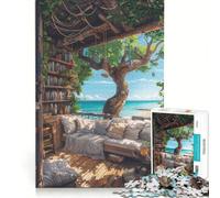 Jigsaw Puzzles for Adults1000 Pieces Beachside House Sea View, Impossible Game, Fun at Home Activities, Christmas Birthday Gifts 38x52cm