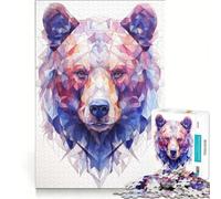Jigsaw Puzzles for Adults1000 Pieces Bear Geometry, Hands-on Game, For Family Fun, Unique Birthday And Gifts 38x52cm