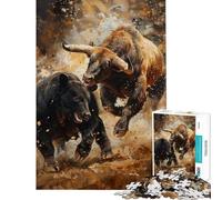 Jigsaw Puzzles for Adults1000 Pieces Bear VS Bull Crypto Trade Puzzle for Adults DIY Toys Precision Cutting Unique Birthday And Xmas Gifts (Size 38x26cm)