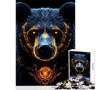 Jigsaw Puzzles for Adults1000 Pieces Bear with Glowing Patterns Jigsaw Puzzles 1000 Home Decoration Toys Gifts for Women Men But Fun And Humorous (38x26cm)