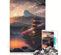 Jigsaw Puzzles for Adults1000 Pieces Beautiful Sunset Japanese, Brain Teaser Game, Pattern Assembly, Great Gift for Gaming 38x26cm