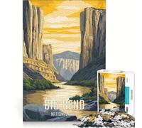 Jigsaw Puzzles for Adults1000 Pieces Big Bend National Park Poster, Brain Teaser Game, Pattern Assembly, Great Gift for Gaming 38x26cm