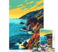 Jigsaw Puzzles for Adults1000 Pieces Big Sur Beach Coast Art Shared Joyful Family Experience Wonderful Christmas Surprise Gifts (38x26cm)