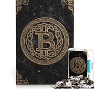 Jigsaw Puzzles for Adults1000 Pieces Bitcoin Celtic Knot Gold, Hands-on Game, For Family Fun, Unique Birthday And Gifts 50x75cm