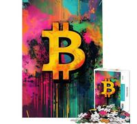Jigsaw Puzzles for Adults1000 Pieces Bitcoin Symbol Adult Jigsaw Puzzle Hands-on Game Enhance Memory Unique Birthday And Xmas Gifts (Size 38x26cm)
