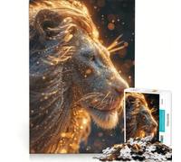Jigsaw Puzzles for Adults1000 Pieces Black And Gold Lions, Impossible Game, Fun at Home Activities, Christmas Birthday Gifts 38x26cm