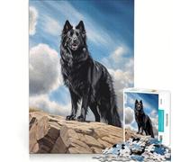 Jigsaw Puzzles for Adults1000 Pieces Black Old German Shepherd, Impossible Game, Fun at Home Activities, Christmas Birthday Gifts 38x26cm