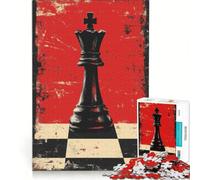 Jigsaw Puzzles for Adults1000 Pieces Black Queen Chess Piece, Impossible Game, Fun at Home Activities, Christmas Birthday Gifts 38x52cm
