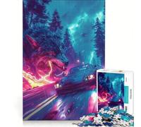 Jigsaw Puzzles for Adults1000 Pieces Black Super Car Wolf, Hands-on Game, For Family Fun, Unique Birthday And Gifts 38x26cm