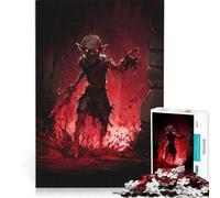 Jigsaw Puzzles for Adults1000 Pieces Bloody Goblin with Knife, Impossible Game, Fun at Home Activities, Christmas Birthday Gifts 38x26cm