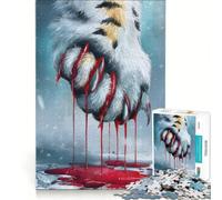 Jigsaw Puzzles for Adults1000 Pieces Bloody Tiger Paw Digital Art, Brain Teaser Game, Pattern Assembly, Great Gift for Gaming 38x26cm