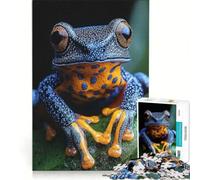 Jigsaw Puzzles for Adults1000 Pieces Blue And Yellow Poison Dart Frog, Impossible Game, Fun at Home Activities, Christmas Birthday Gifts 38x52cm