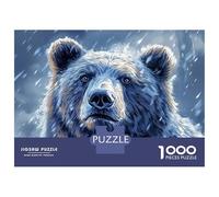 Jigsaw Puzzles for Adults1000 Pieces Blue Bear in The Snow Adult Puzzles Relaxing Games But Fun And Humorous Fun Activities at Home 70x50cm/1000pcs