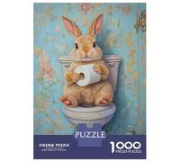 Jigsaw Puzzles for Adults1000 Pieces Bunny on The Throne Puzzle for Adults Brain Teaser Game A Work of Art Fun Activities at Home 70x50cm/1000pcs