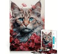 Jigsaw Puzzles for Adults1000 Pieces Cat The Furry Explorer Clean Cut Art Logic Fun Toy Relax Game Play Christmas Calm Gift (38x26cm)
