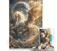 Jigsaw Puzzles for Adults1000 Pieces Celestial Pegasus Ascend, Relaxing Games, Difficult Hard, with Matching Poster And Trivia Sheet 38x26cm