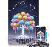 Jigsaw Puzzles for Adults1000 Pieces Celestial Tree with Constellations Clean Cut Art Logic Fun Toy Relax Game Play Christmas Calm Gift (38x26cm)