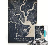 Jigsaw Puzzles for Adults1000 Pieces Charleston United States, Hands-on Game, Decompressing Intellectual, Suitable for Desktop Decoration 38x26cm