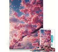 Jigsaw Puzzles for Adults1000 Pieces Cherry Blossom Tree in Full Bloom Clean Cut Art Logic Fun Toy Relax Game Play Christmas Calm Gift (38x26cm)