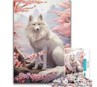 Jigsaw Puzzles for Adults1000 Pieces Cherry Blossom Wolf Toy Intellectual Game Staycation Kill Time Great Gift (size 38x52cm)