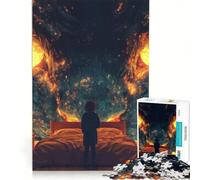 Jigsaw Puzzles for Adults1000 Pieces Child Confronting Monster in Bedroom, Impossible Game, Fun at Home Activities, Christmas Birthday Gifts 50x75cm