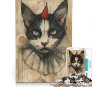 Jigsaw Puzzles for Adults1000 Pieces Clown The Kat, Practical Game, Decompressing Intellectual, Birthday Present,Travel Gifts, 38x52cm