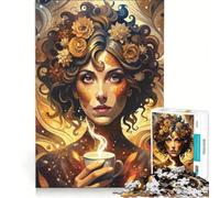 Jigsaw Puzzles for Adults1000 Pieces Coffee Harmony, Practical Game, Decompressing Intellectual, Birthday Present,Travel Gifts, 38x26cm