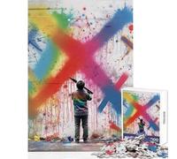 Jigsaw Puzzles for Adults1000 Pieces Colorful Graffiti Artist 1000 Jigsaw Puzzle Relaxing Games Gifts for Women Men Tough Challenge (38x52cm)