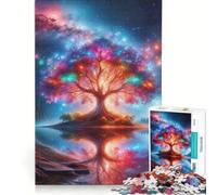 Jigsaw Puzzles for Adults1000 Pieces Colorful Tree of Life Reflection, Practical Game, Decompressing Intellectual, Birthday Present,Travel Gifts, 50x75cm