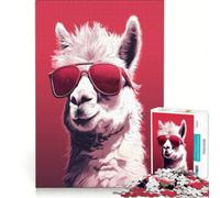 Jigsaw Puzzles for Adults1000 Pieces Cool Llama With Sunglasses, Relax Games, Staycation Kill Time, Great Gift for Gaming 38x52cm