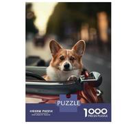 Jigsaw Puzzles for Adults1000 Pieces Corgi Car Cabriolet Sun Puzzle for Adults Brain Teaser Game A Work of Art Fun Activities at Home 38x26cm/1000pcs