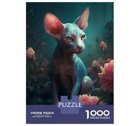 Jigsaw Puzzles for Adults1000 Pieces Cornish Rex Cat Mythical Adult Puzzles Hands-on Game Perfect Decoration Fun Activities at Home 38x26cm/1000pcs