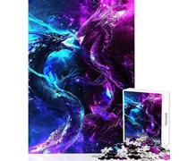 Jigsaw Puzzles for Adults1000 Pieces Cosmic Dragon Battle Practical Game Hand Speed Race Educational Toy for Is Ideal As A Gifts (38X26CM)
