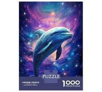 Jigsaw Puzzles for Adults1000 Pieces Cosmic Fantasy Dolphin Adult Puzzles Relaxing Games But Fun And Humorous Fun Activities at Home 52x38cm/1000pcs