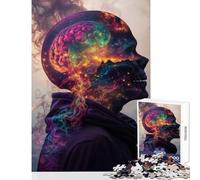 Jigsaw Puzzles for Adults1000 Pieces Cosmic Mind Explosion Toy Wall Decor Gift Birthday Family Game Suitable for Desktop Decoration Size 38x52cm