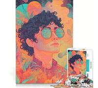 Jigsaw Puzzles for Adults1000 Pieces Cosmic Reflections in Retro Eyewear, Relax Games, Staycation Kill Time, Great Gift for Gaming 50x75cm