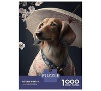 Jigsaw Puzzles for Adults1000 Pieces Cream Dachshund Kimono Jigsaw for Adults Family Game Precision Cutting Unique Birthday And Xmas Gifts 38x26cm/1000pcs