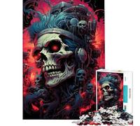 Jigsaw Puzzles for Adults1000 Pieces Cursed Skull Punk Puzzle for Adults DIY Toys Precision Cutting Unique Birthday And Xmas Gifts (Size 50x75cm)