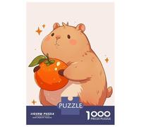 Jigsaw Puzzles for Adults1000 Pieces Cute Capybara with Orange Jigsaws for Adults Hands-on Game Enhance Memory Fun Activities at Home 38x26cm/1000pcs