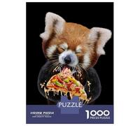 Jigsaw Puzzles for Adults1000 Pieces Cute Red Panda Love Pizza Adult Puzzles Relaxing Games But Fun And Humorous Fun Activities at Home 38x26cm/1000pcs