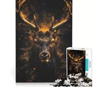 Jigsaw Puzzles for Adults1000 Pieces Deer, Hands-on Game, Family Activities, Wishlist with Santa Claus 38x26cm
